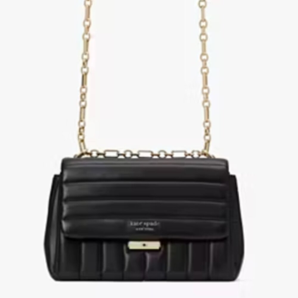 Kate Spade - Carlyle Quilted Medium Shoulder Bag, BLACK